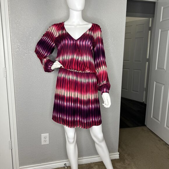 Parker Womens Sz S Dress Silk Mini Blouson Colorful * Tiny Flaw - Picture 2 of 8